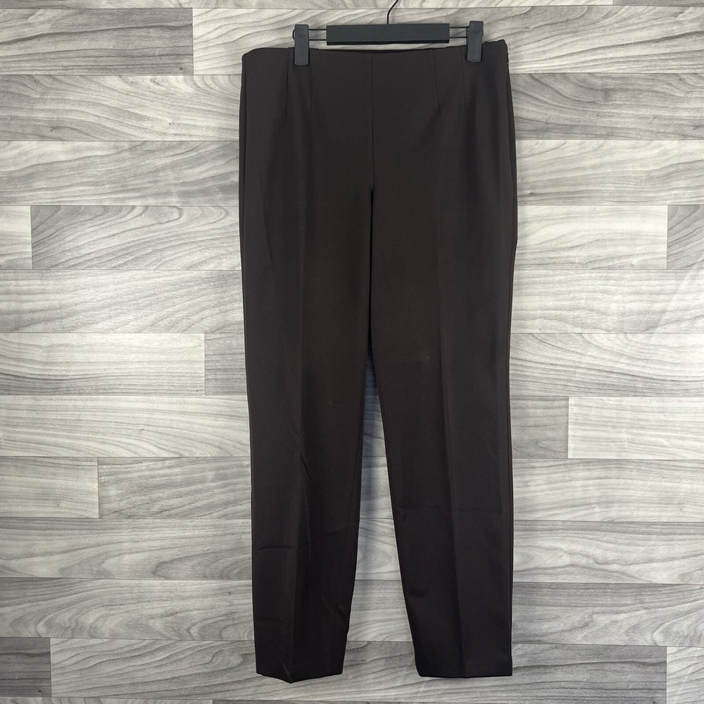 Talbots Dress Pants Womens 8 Brown Straight Stretch Career Business Pleated Corp